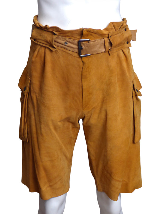 1980s Camel Suede Shorts, Waist-34