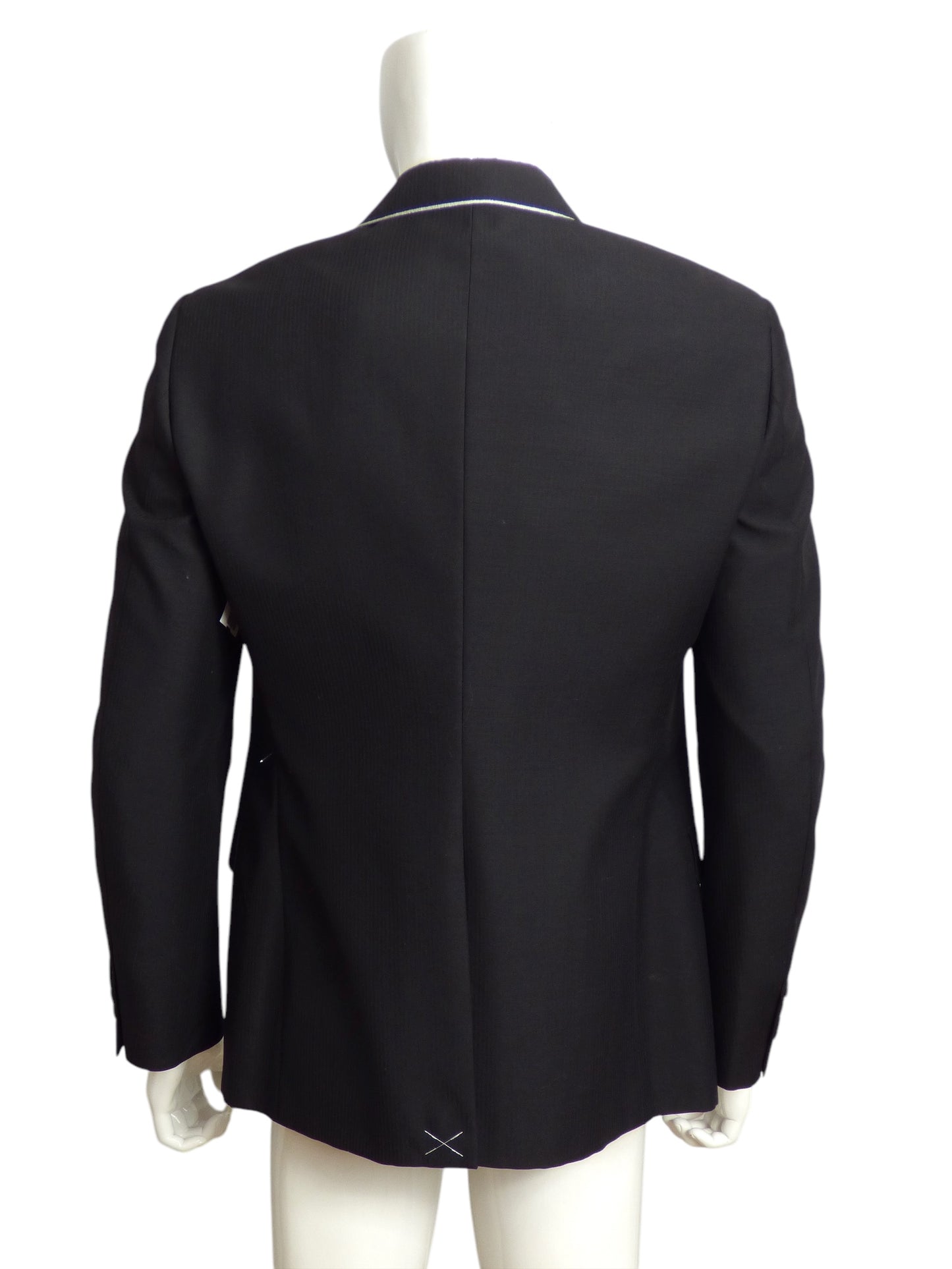 ALEXANDER MCQUEEN- NWT 2019 Black Wool Piped Blazer, Size Large