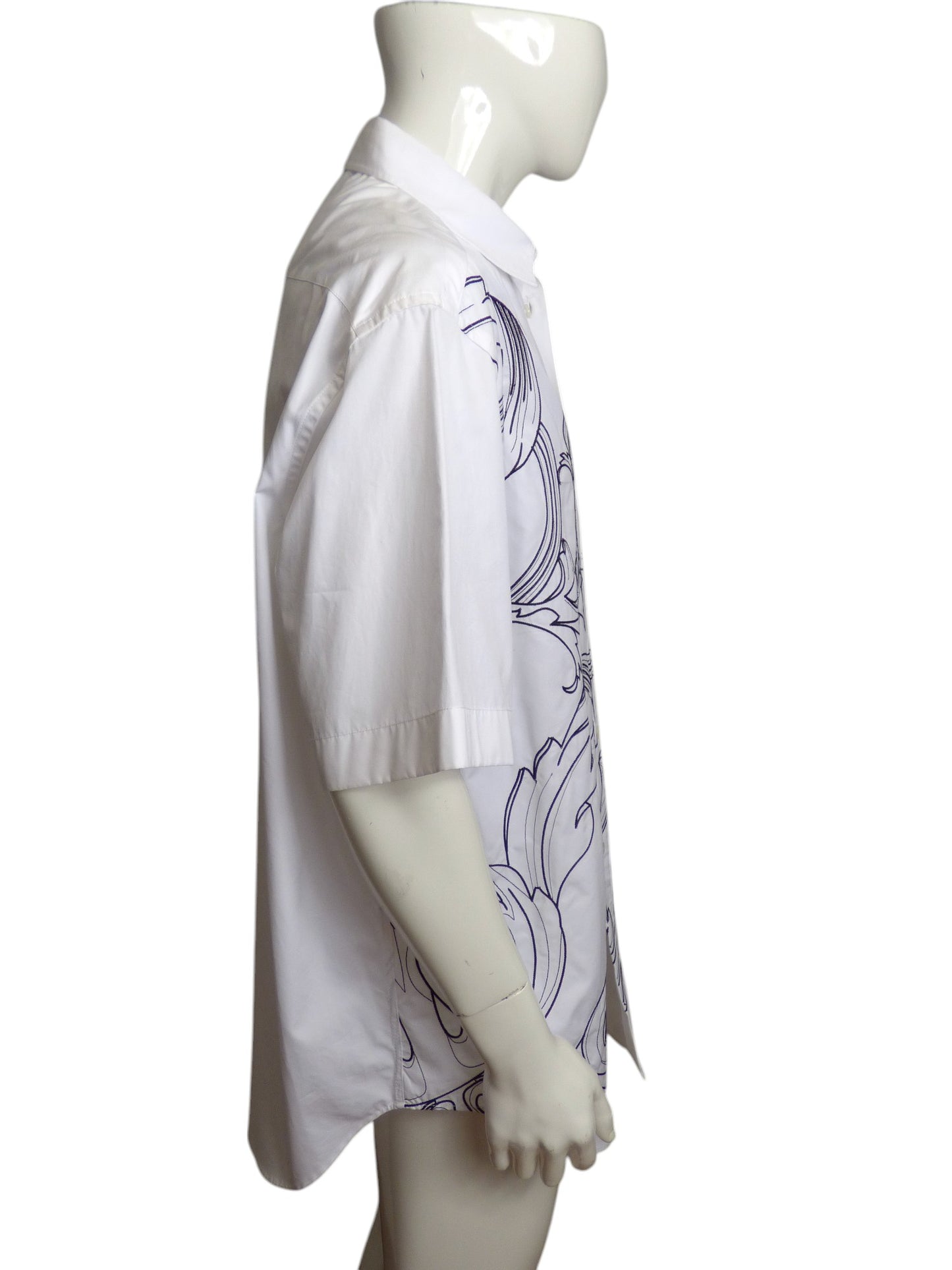 VERSACE- NWT Embroidered Cotton S/S Shirt, Size XL