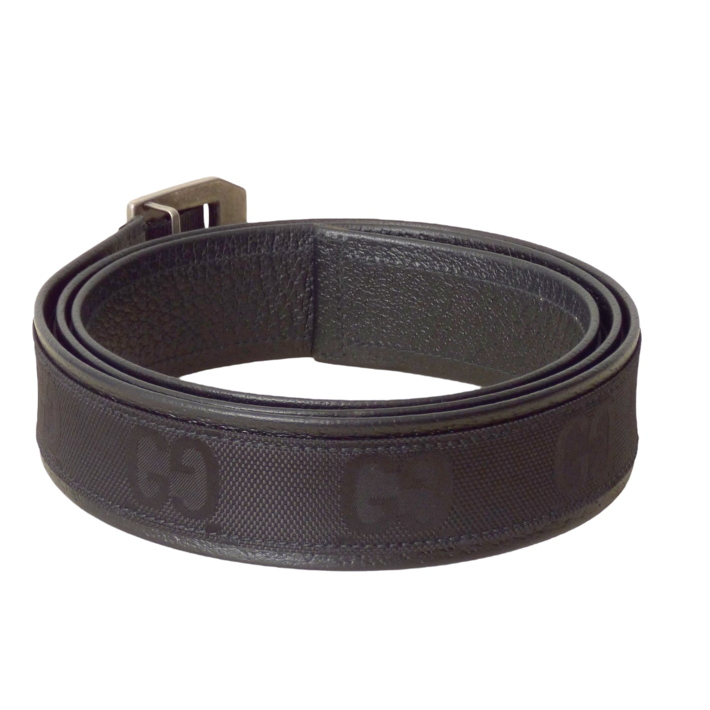 GUCCI - NIB Black Nylon Logo Belt, Waist-46