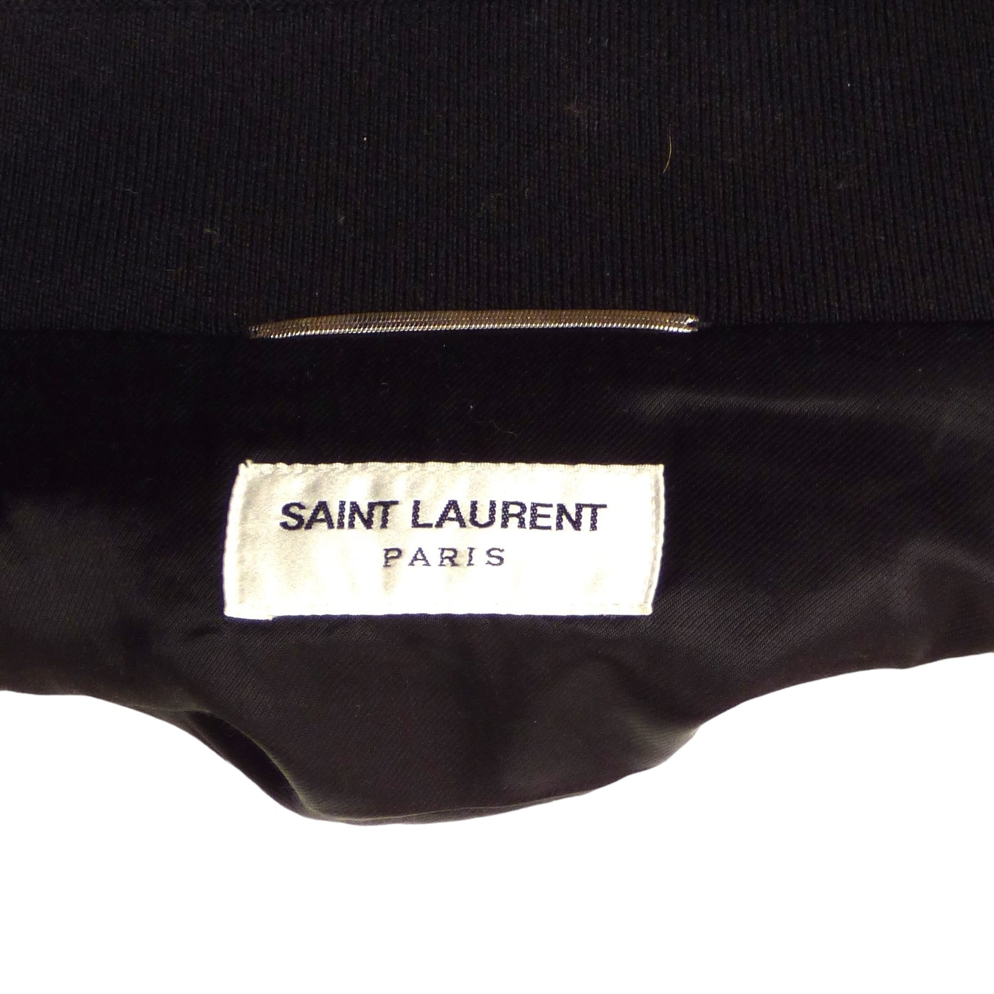 SAINT LAURENT- 2017 Ikarus Leather & Wool Bomber, Size Large