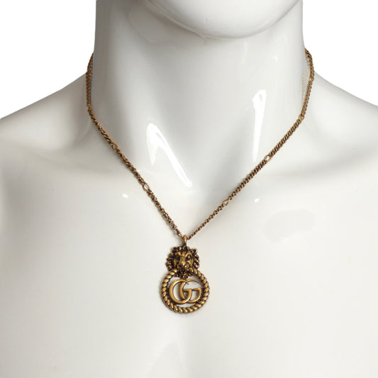 GUCCI-NIB Lion Head Pendant Necklace