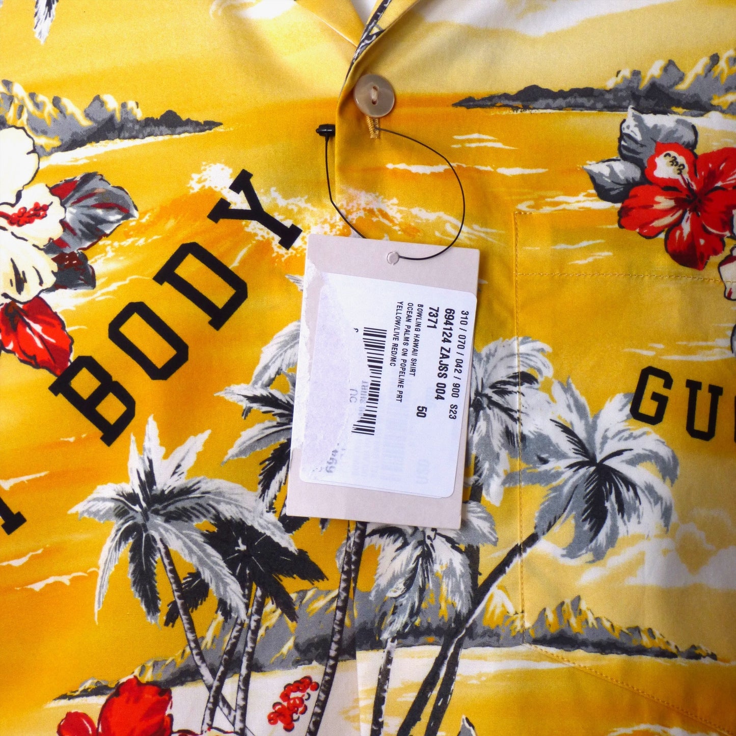 GUCCI- 2022 NWT Ocean Palms Bowling Shirt, Size Large