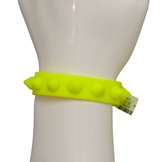 CHRISTIAN LOUBOUTIN- NWT Fluorescent Yellow Rubber Spike Bracelet