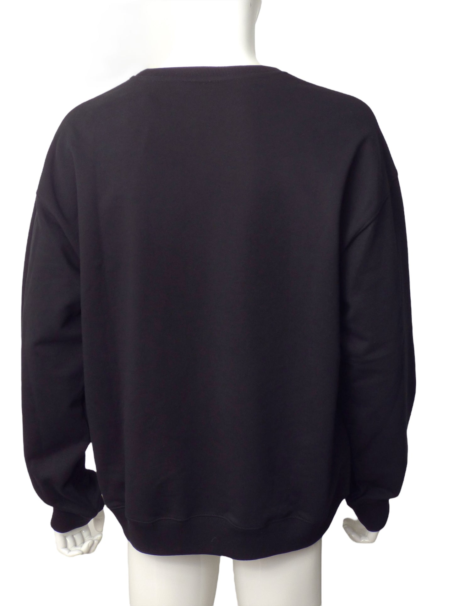 VERSACE-NWT 2023 Black Embroidered Cotton Sweatshirt, Size 3XL