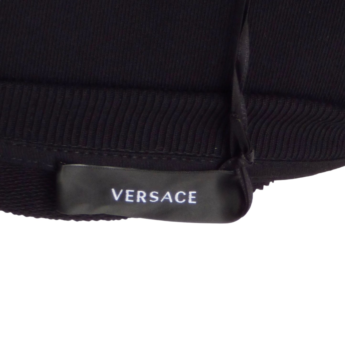 VERSACE-NWT 2023 Black Embroidered Cotton Sweatshirt, Size 3XL