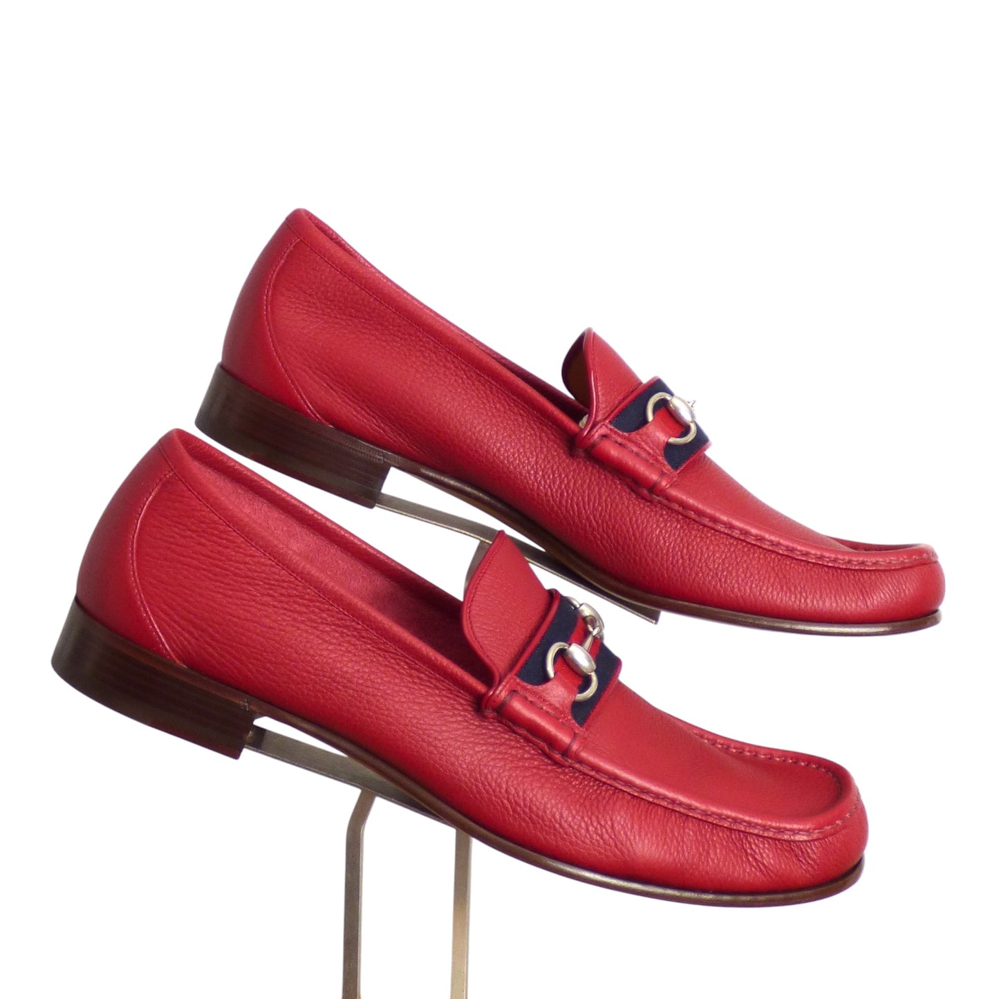 GUCCI- NIB Red Leather Horsebit Loafers, Multiple Sizes Available