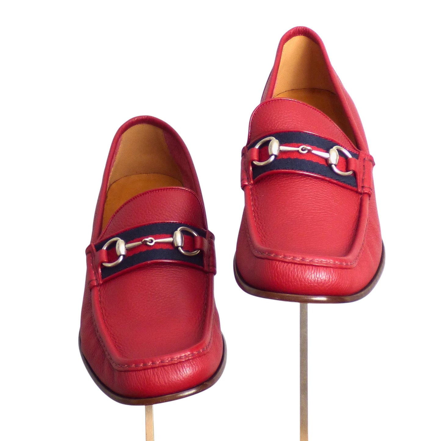 GUCCI- NIB Red Leather Horsebit Loafers, Multiple Sizes Available