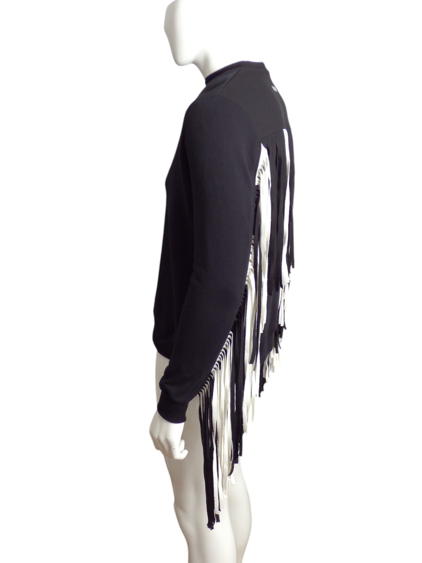 MSGM- NWT Black Fringe Sweatshirt, Size Small
