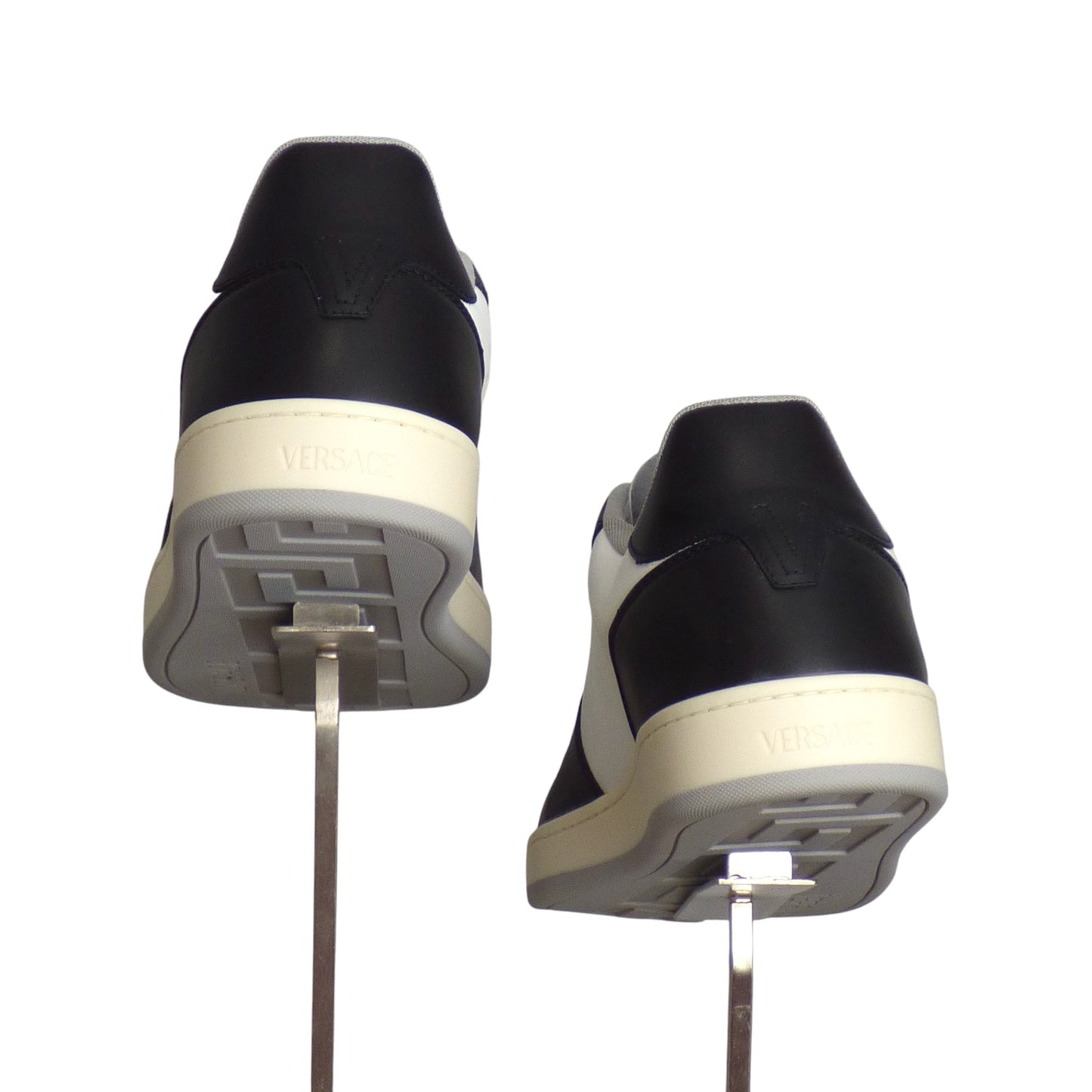 VERSACE-2024 NWT White & Black Vitello Sneakers, Multiple Sizes