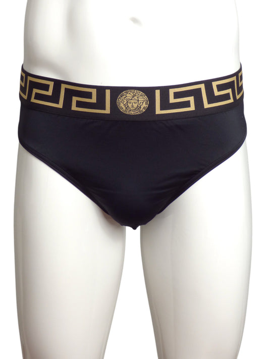 VERSACE- NWT Black Greca Border Swim Brief, Multiple Sizes Available