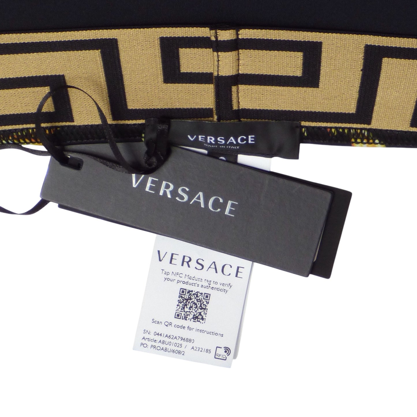 VERSACE- NWT Black Greca Border Swim Brief, Multiple Sizes Available