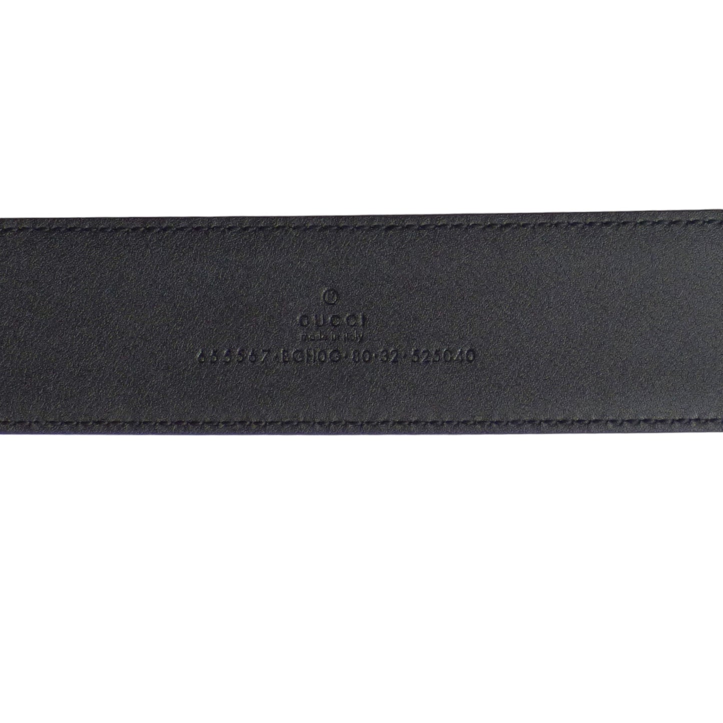 GUCCI - Black Leather Heritage Buckle Belt, Waist 32