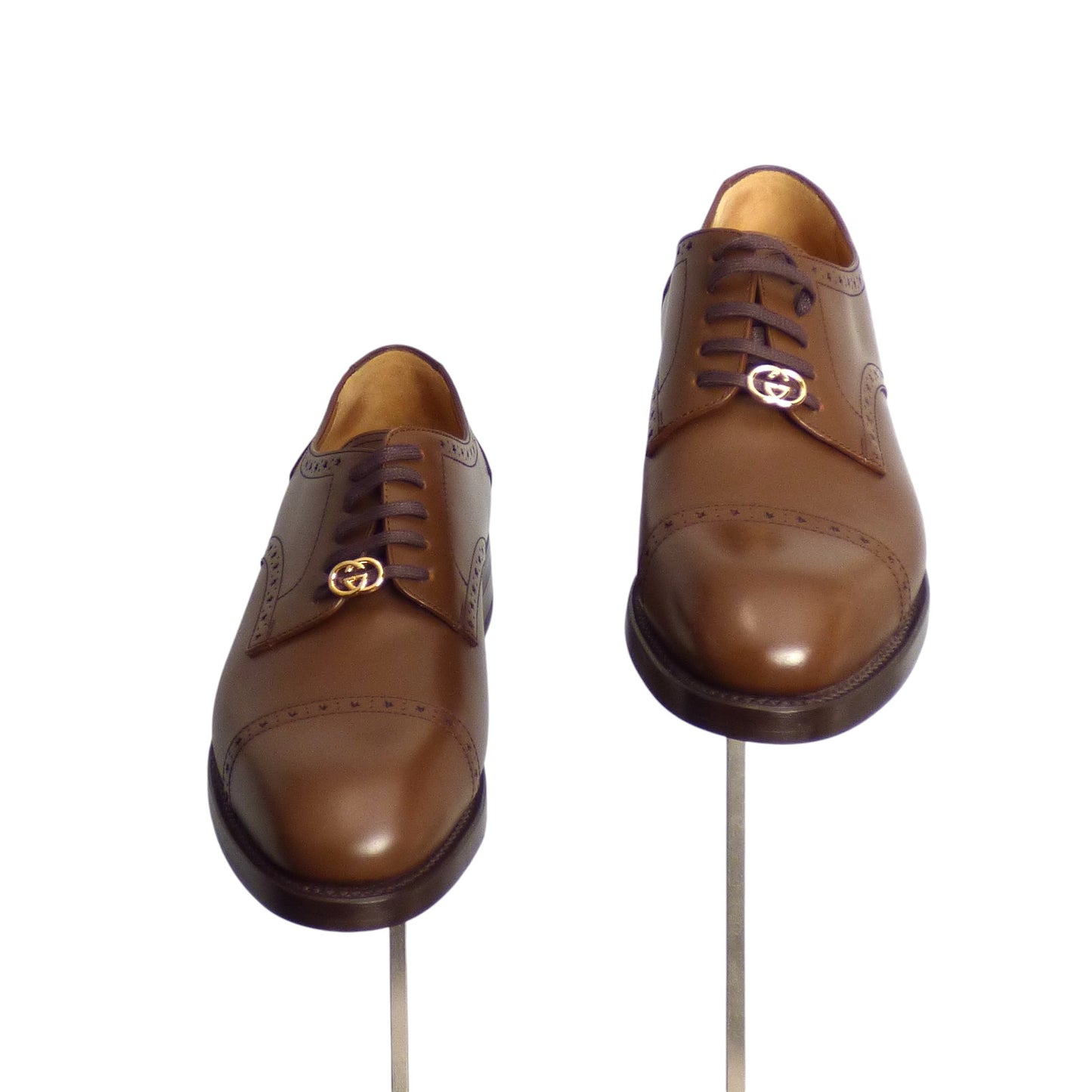 GUCCI- NIB Brown Cap Toe Brogues, Size Gucci 10