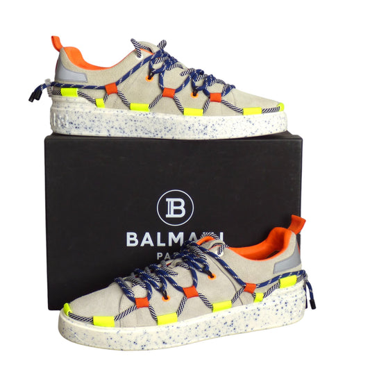BALMAIN- 2023 NIB B-Court Lace-up Sneakers, Size 47