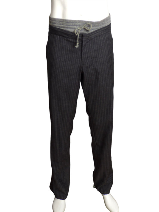 D&G- Wool Stripe & Knit Pants, W-34