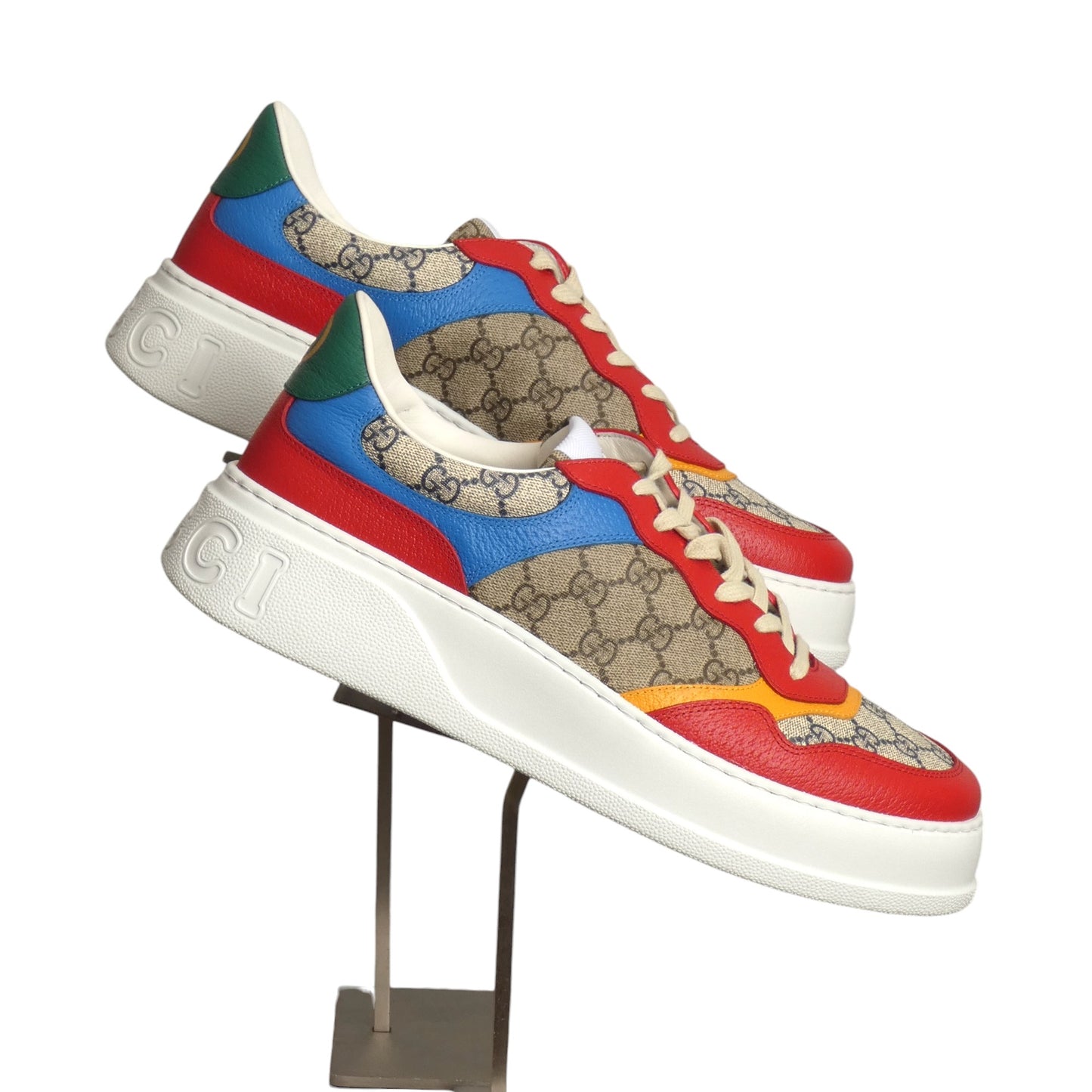 GUCCI - NIB GG Panelled Lace-Up Sneakers, Size 12.5