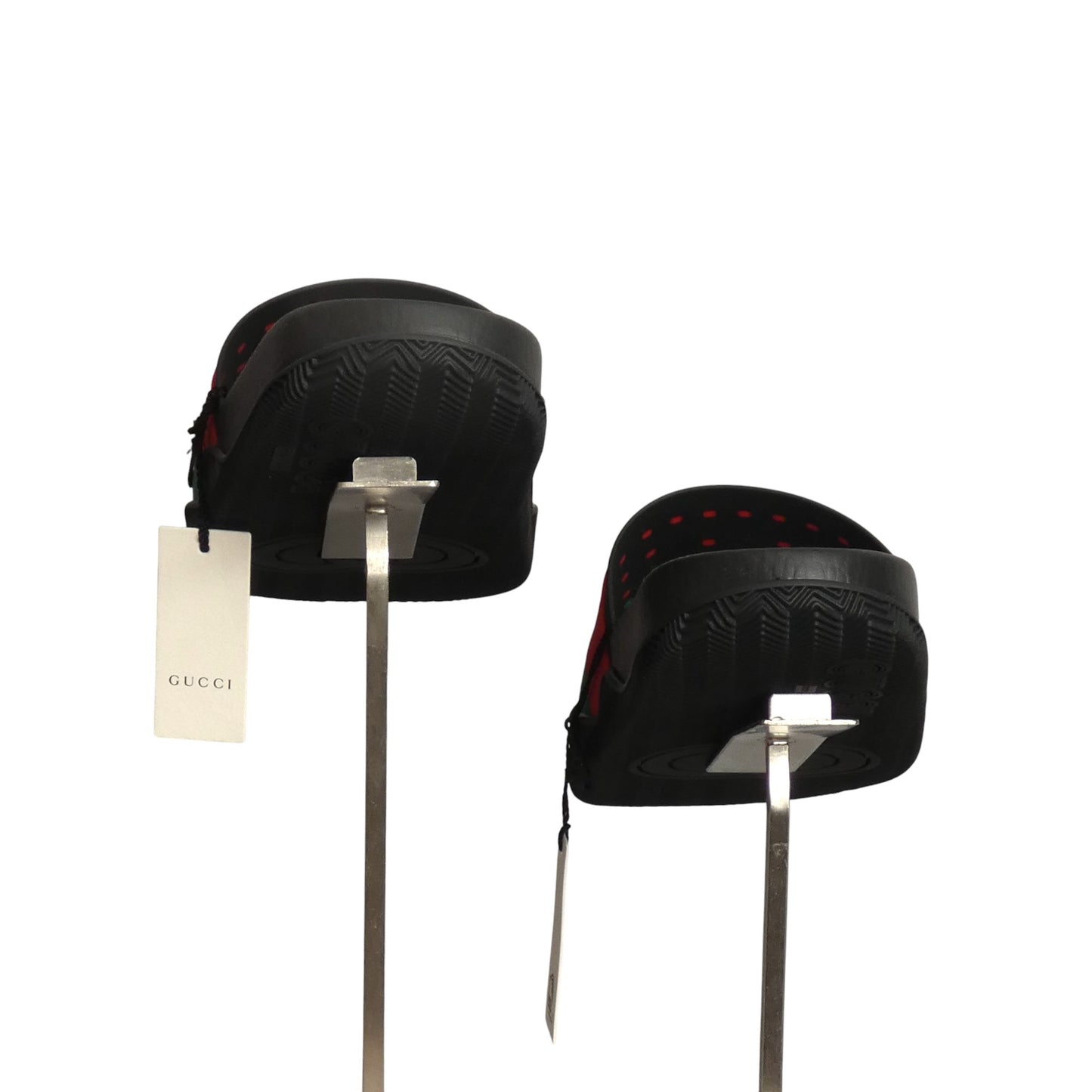 GUCCI- NIB Rubber Web Interlocking G Slides, Multiple Sizes Available