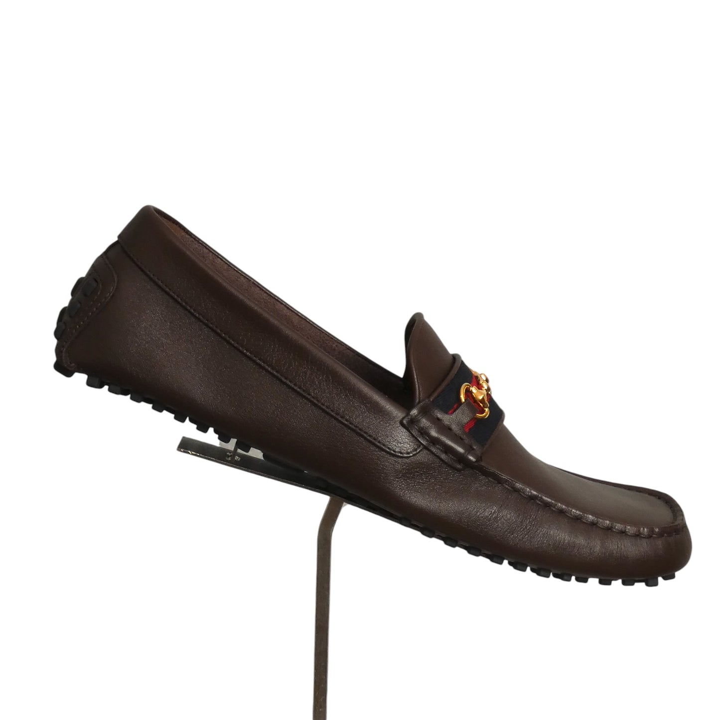 GUCCI- NIB Brown Leather Driver Moccasins, Size US-13