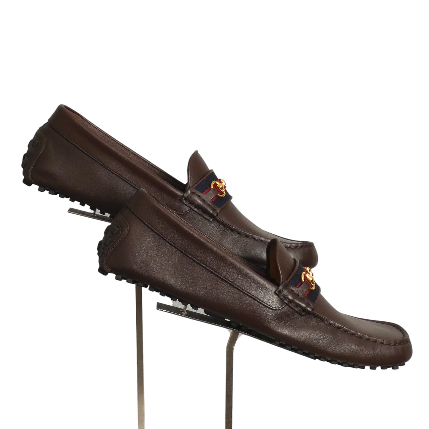 GUCCI- NIB Brown Leather Driver Moccasins, Size US-13