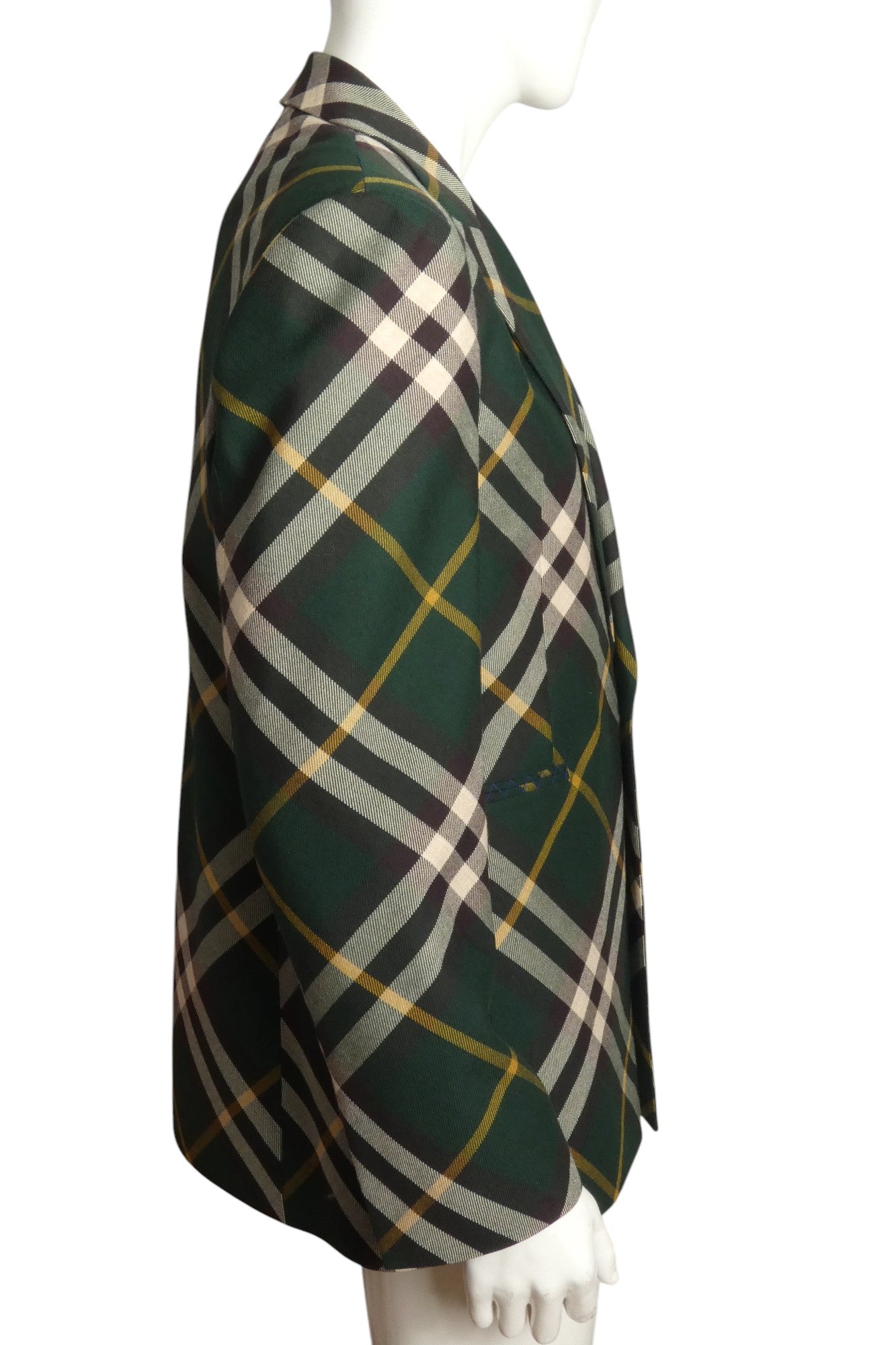 BURBERRY- NWT 2024 Green Wool Plaid Blazer, Size XXL