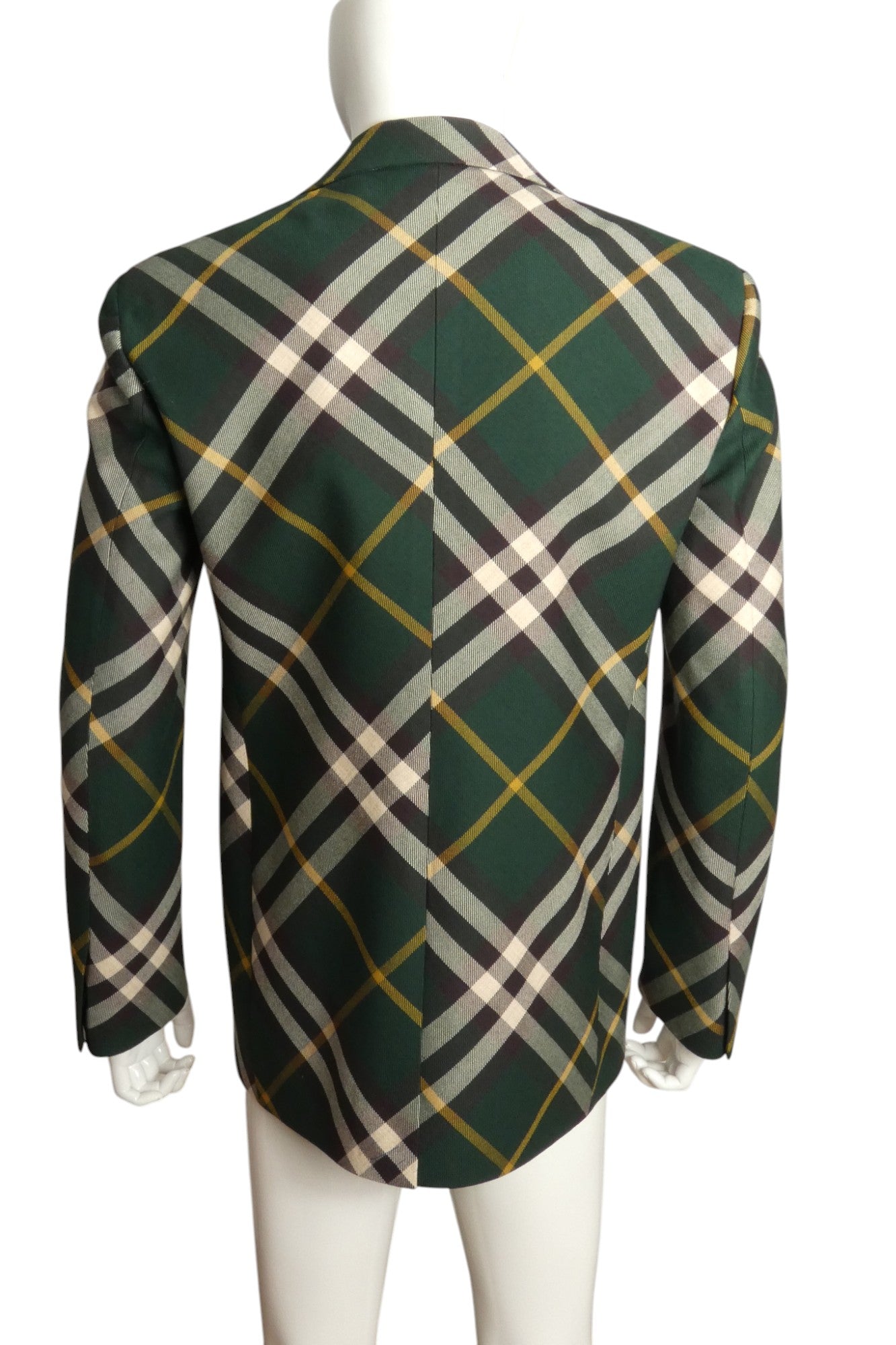 BURBERRY- NWT 2024 Green Wool Plaid Blazer, Size XXL