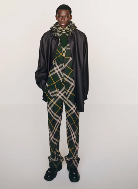 BURBERRY- NWT 2024 Green Wool Plaid Blazer, Size XL
