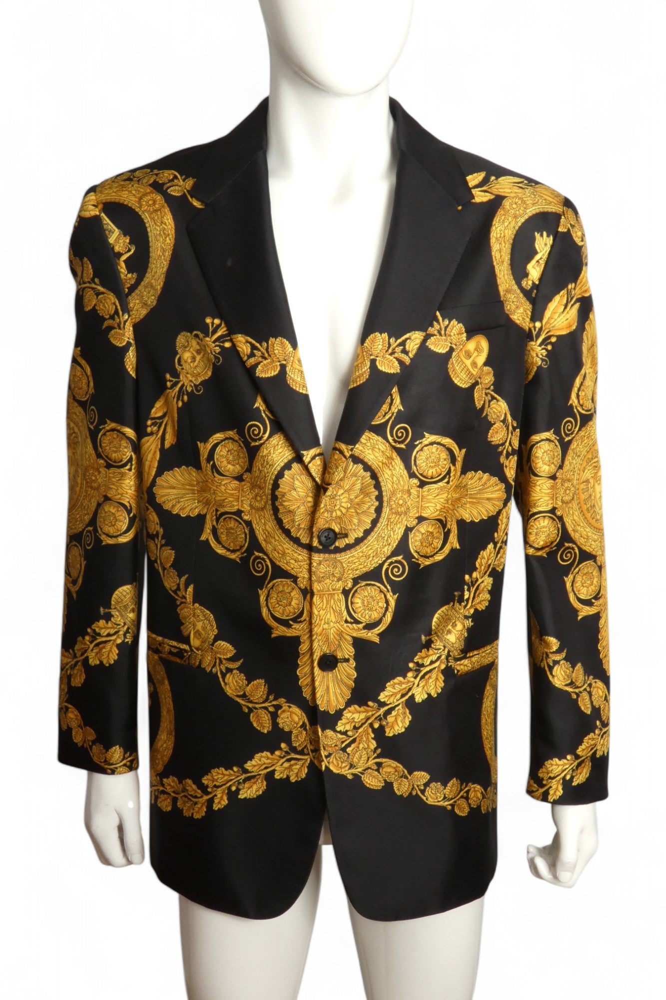 VERSACE- 2023 Maschera Baroque Silk Blazer, Size XXL