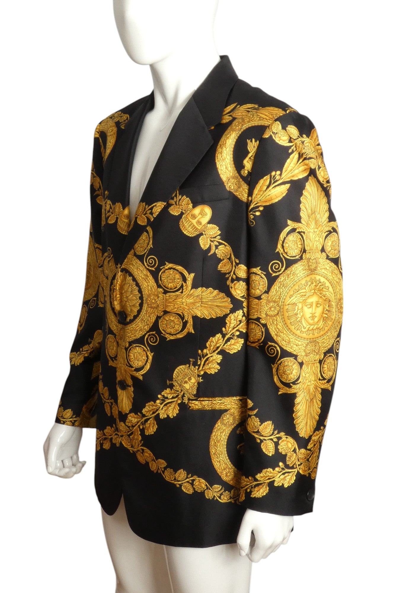 VERSACE- 2023 Maschera Baroque Silk Blazer, Size XXL