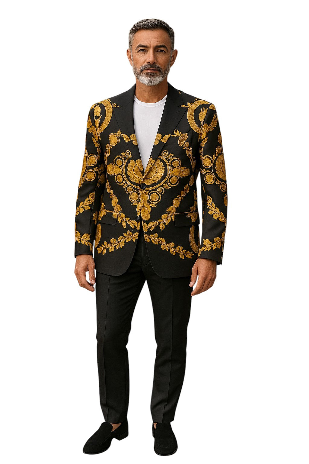 VERSACE- 2023 Maschera Baroque Silk Blazer, Size XXL