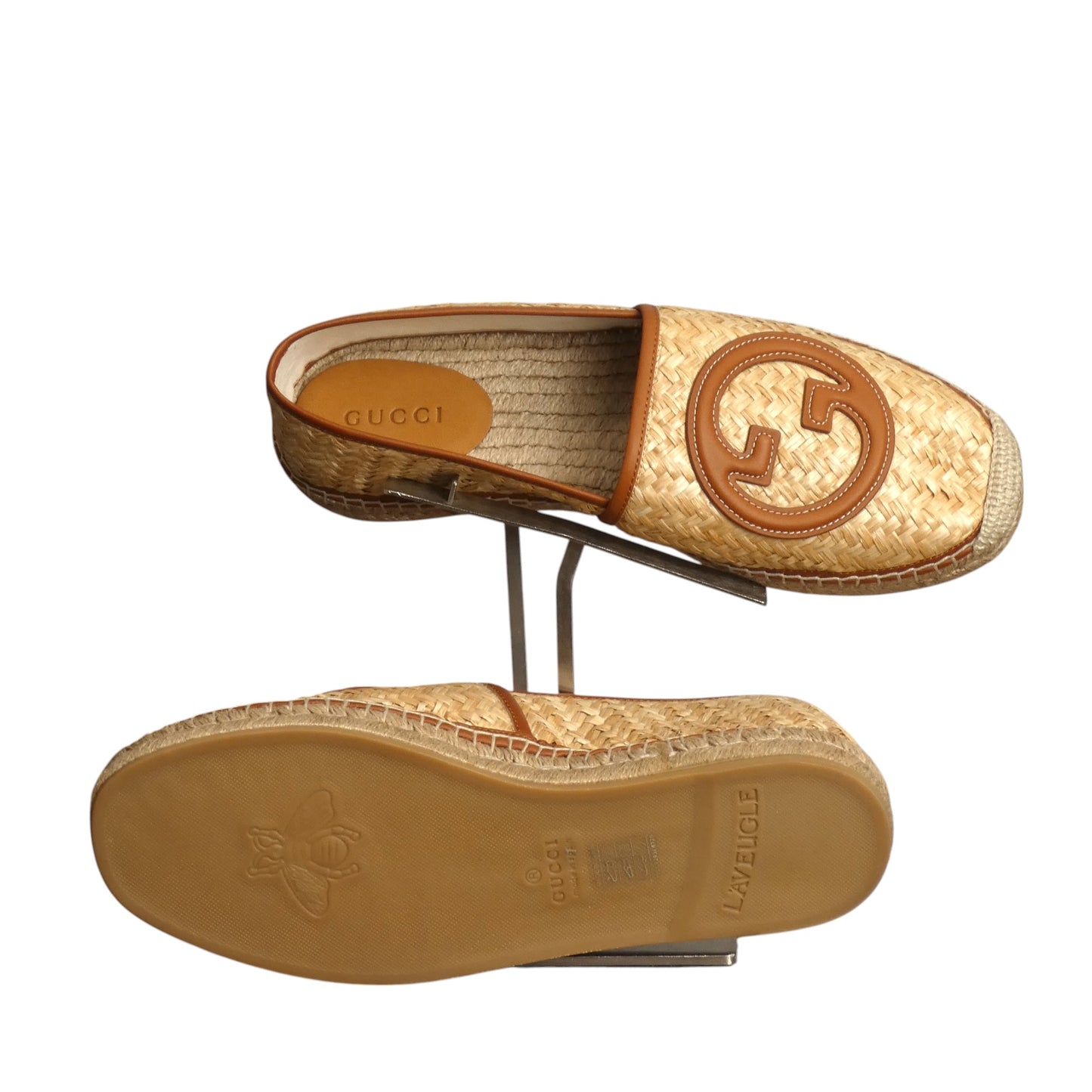 GUCCI- NIB Natural Raffia Espadrilles, Size 11.5