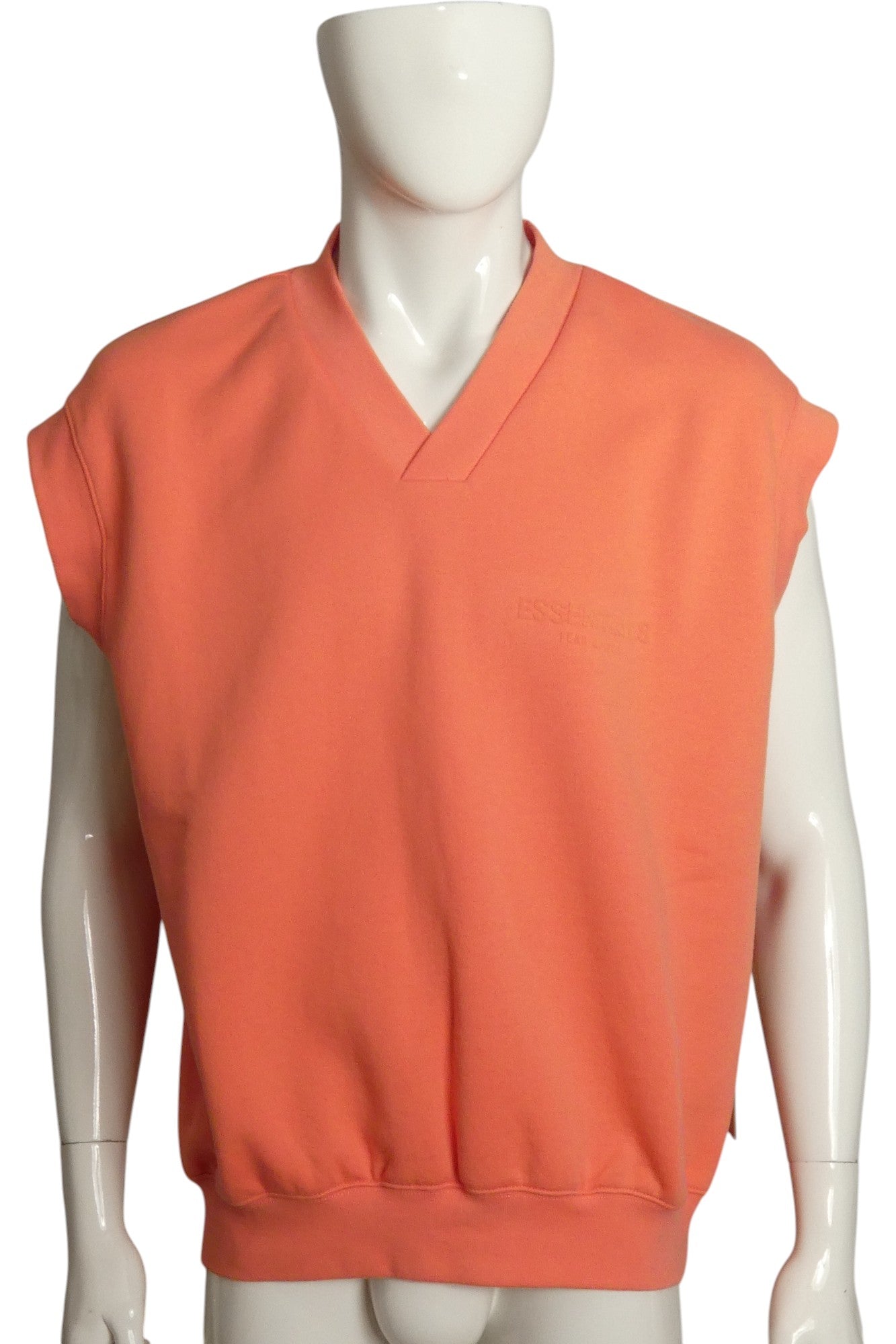 ESSENTIALS FEAR OF GOD- NWT Orange Cotton Knit Vest, Size Large