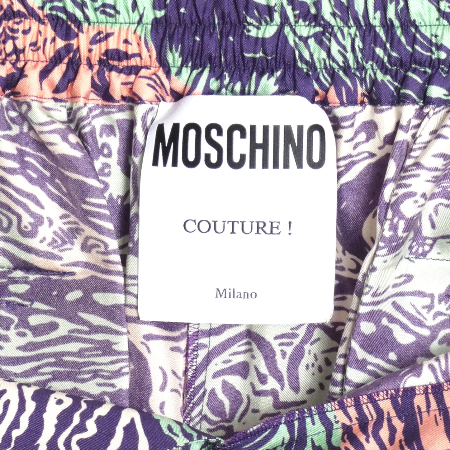 MOSCHINO COUTURE- Multi Color Silk Print Shorts,Waist 32