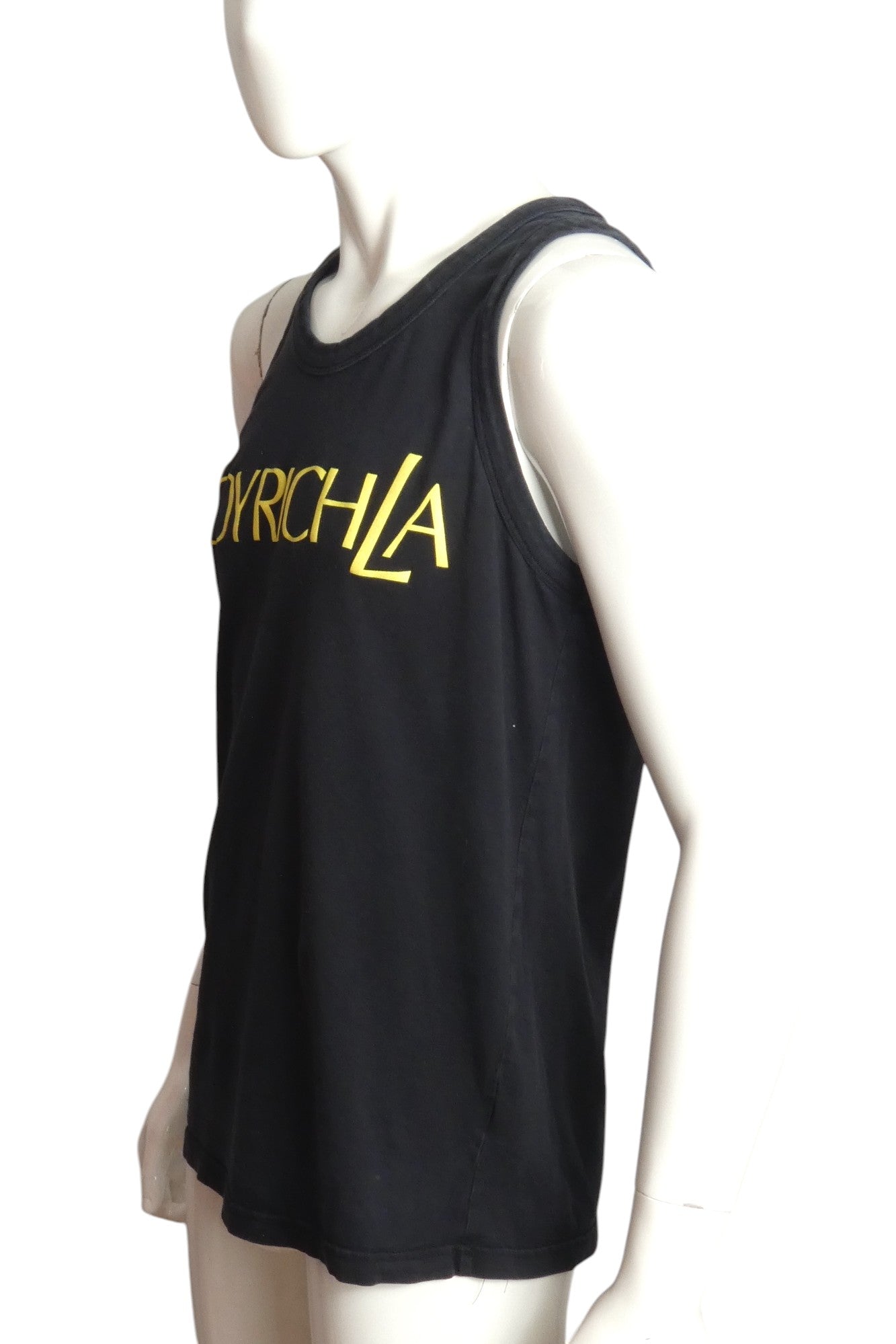 JOYRICH- Black Logo Tank Top, Size Large