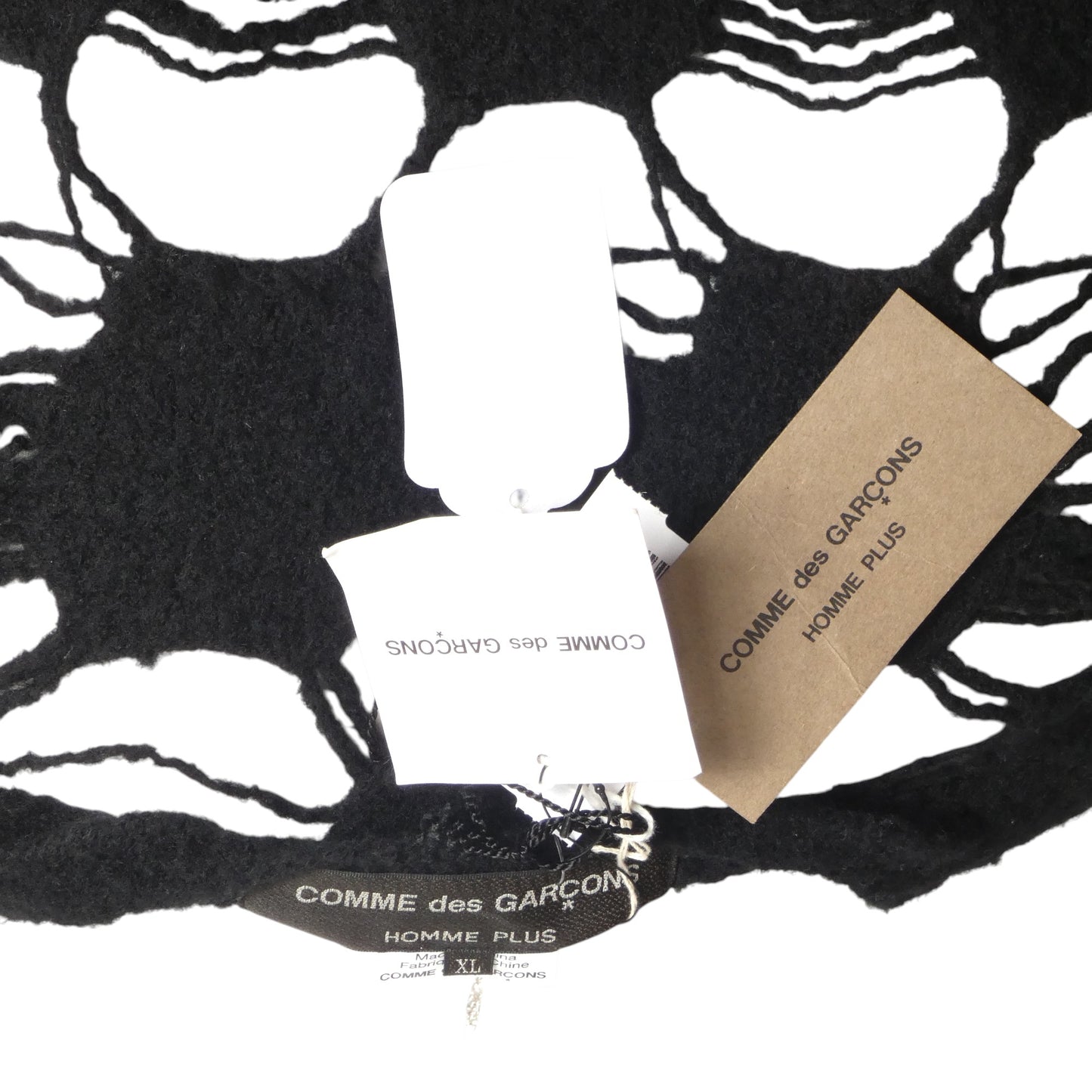 COMME DES GARCONS- NWT 2024 Black Distressed Sweater, Size XL