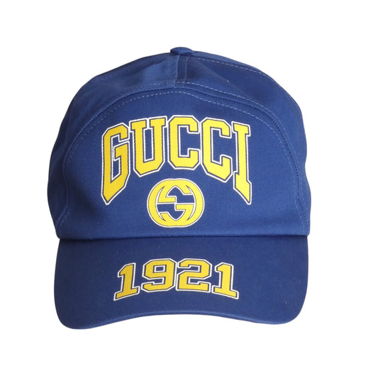 GUCCI- 1921 Blue Twill Cap, Size Medium