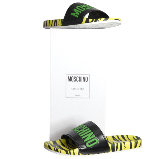MOSCHINO COUTURE!- NIB Multi Color Rubber Pool Slides, Size 43