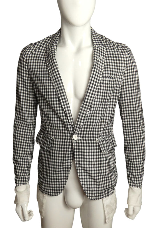 COMME DES GARCONS- 2014 NWT Gingham Blazer, Size Small
