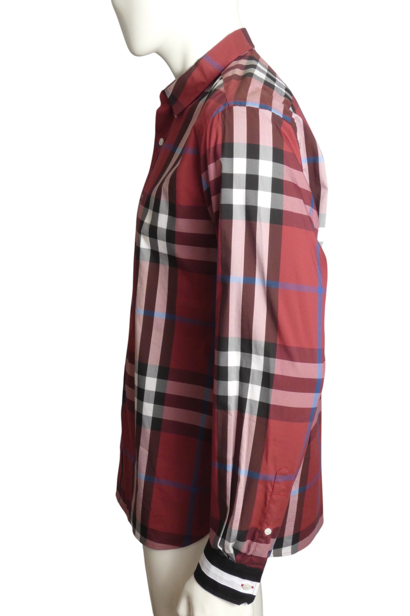 BURBERRY- Cotton Plaid L/S Shirt, Size XL