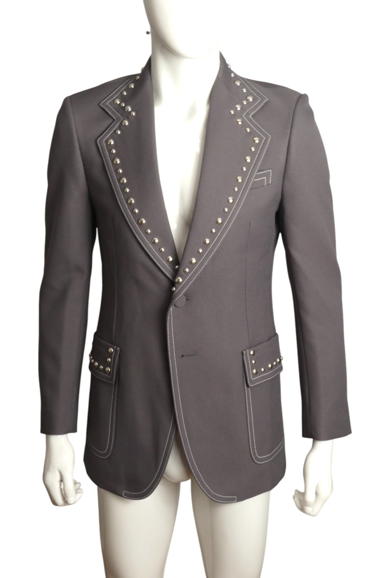 GUCCI- NWT 2023 Grey Fluid Drill Blazer, Size Medium