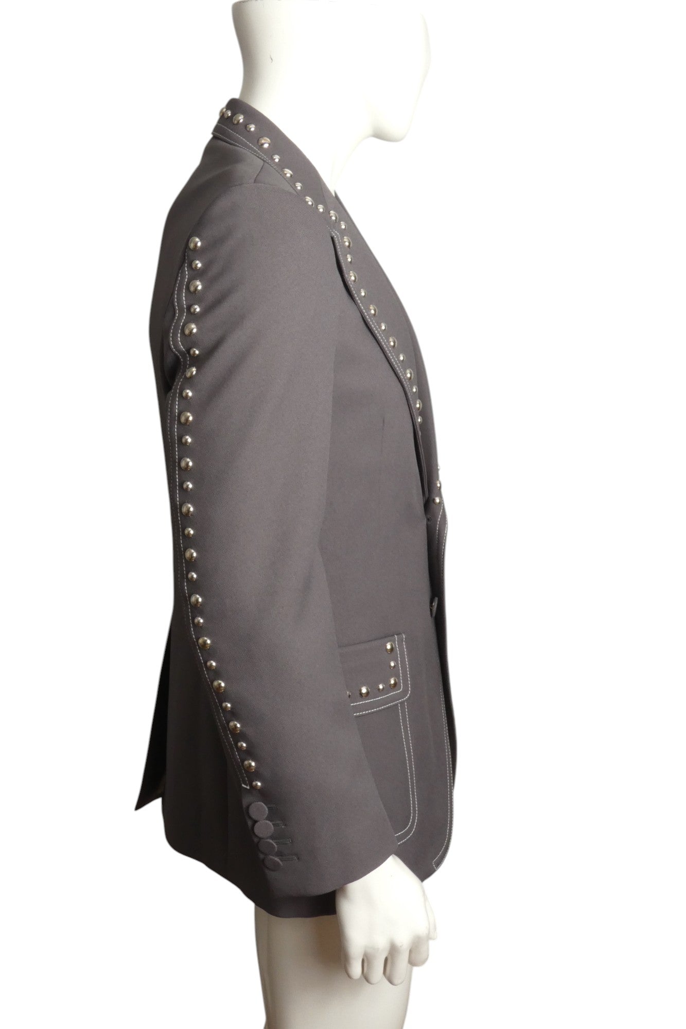 GUCCI- NWT 2023 Grey Fluid Drill Blazer, Size Medium