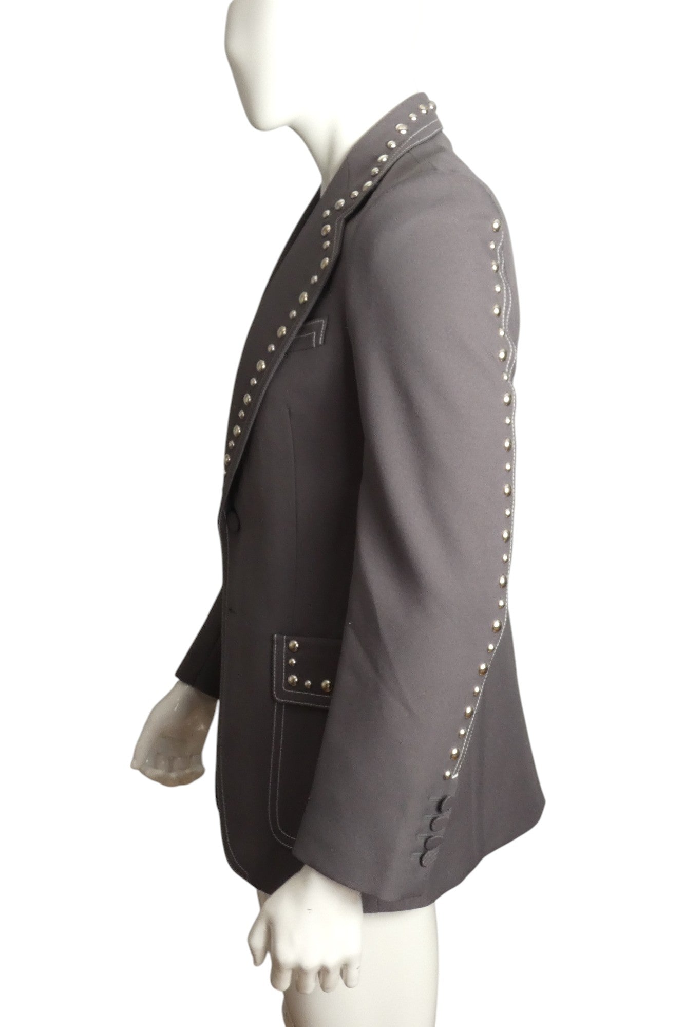 GUCCI- NWT 2023 Grey Fluid Drill Blazer, Size Medium