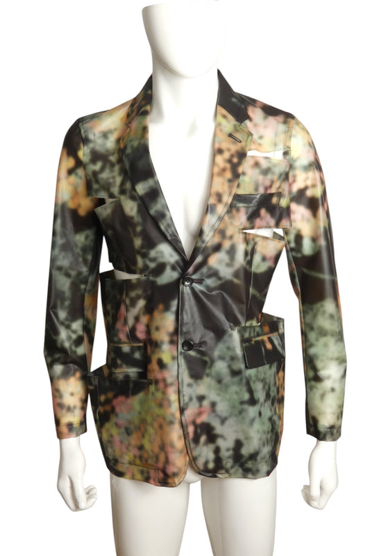 COMME DES GARCONS- 2019 PVC Slashed Blazer, Size Medium