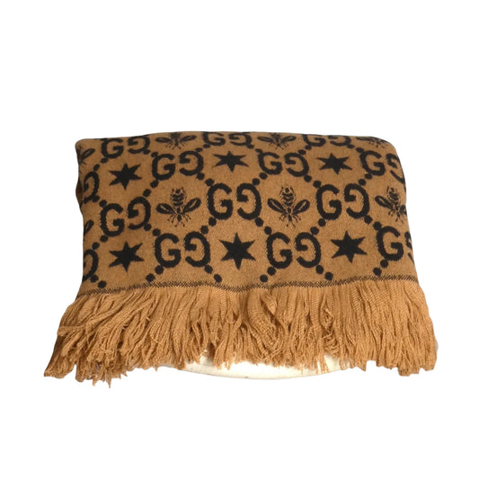 GUCCI- GG Cashmere Blend Fringed Throw