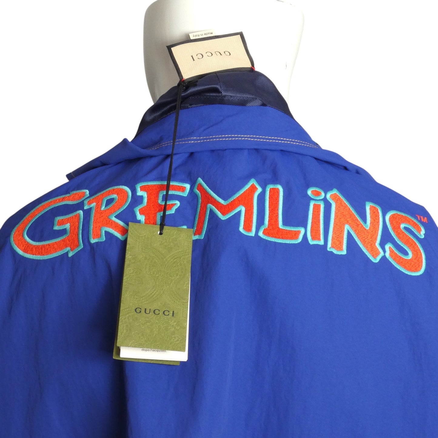 GUCCI- NWT 2023 Blue Nylon "Gremlins" Jacket, Multiple Sizes Available