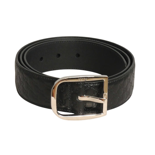 GUCCI- Black Supreme Logo Belt, Size 40