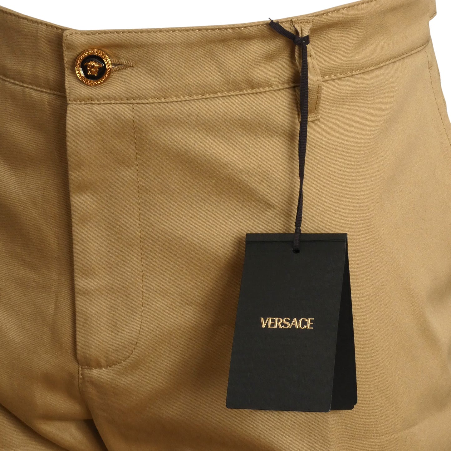 VERSACE- NWT Khaki Cotton Twill Trousers, Waist 40"