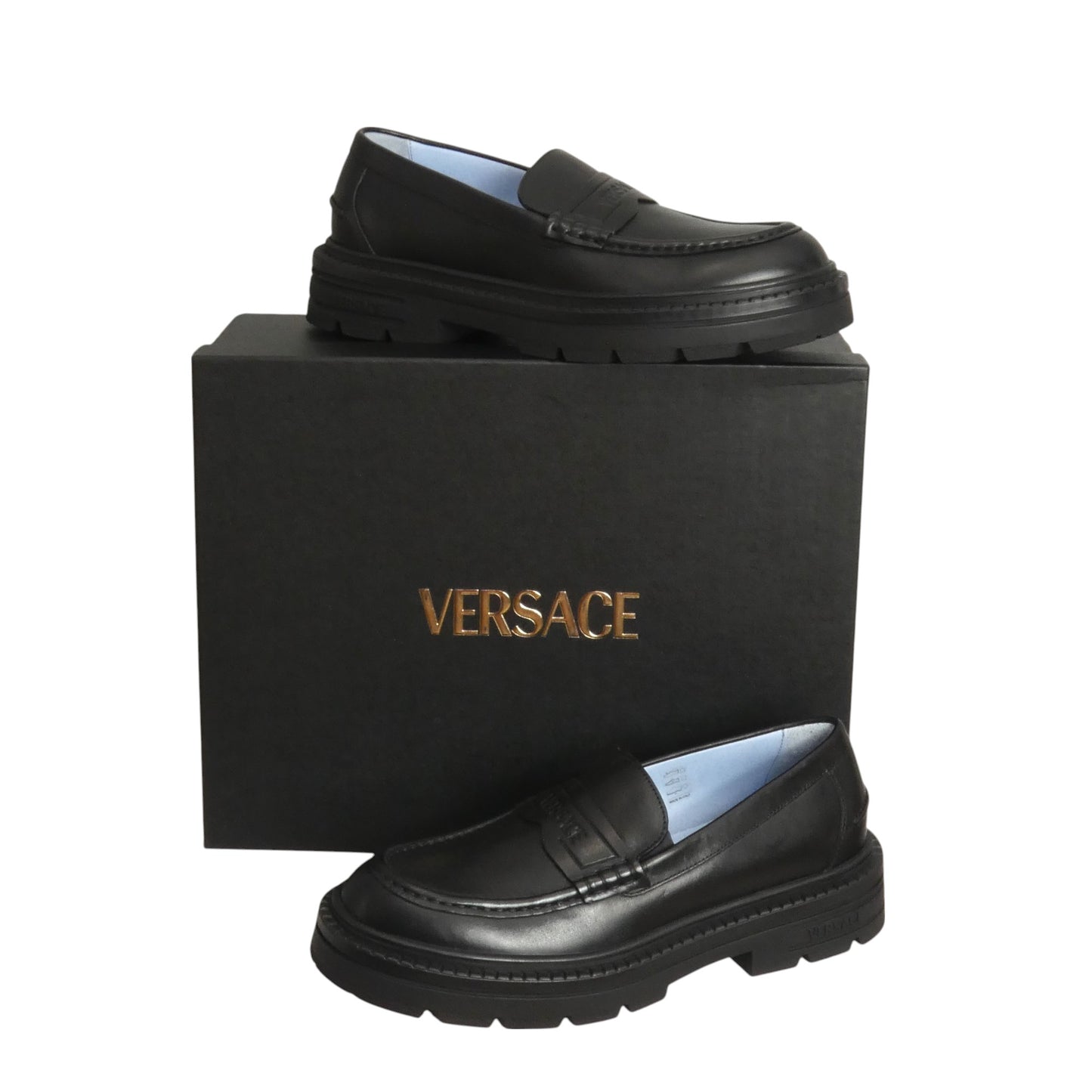 VERSACE- NIB Black Adriano Loafer, Multiple Sizes Available