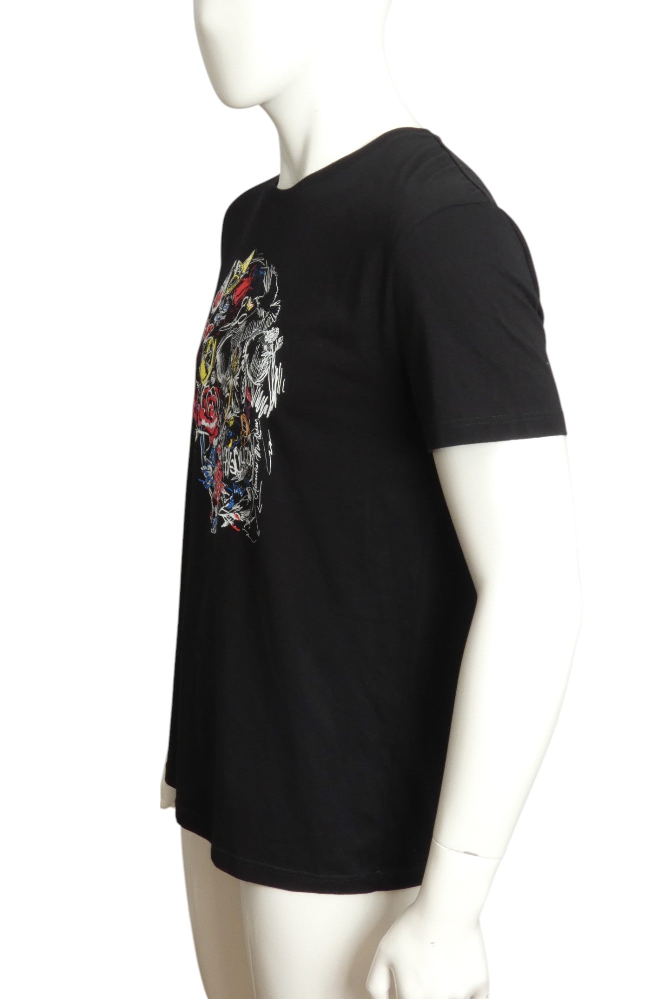 ALEXANDER MCQUEEN- Black Graphic Print T-Shirt, Size Large