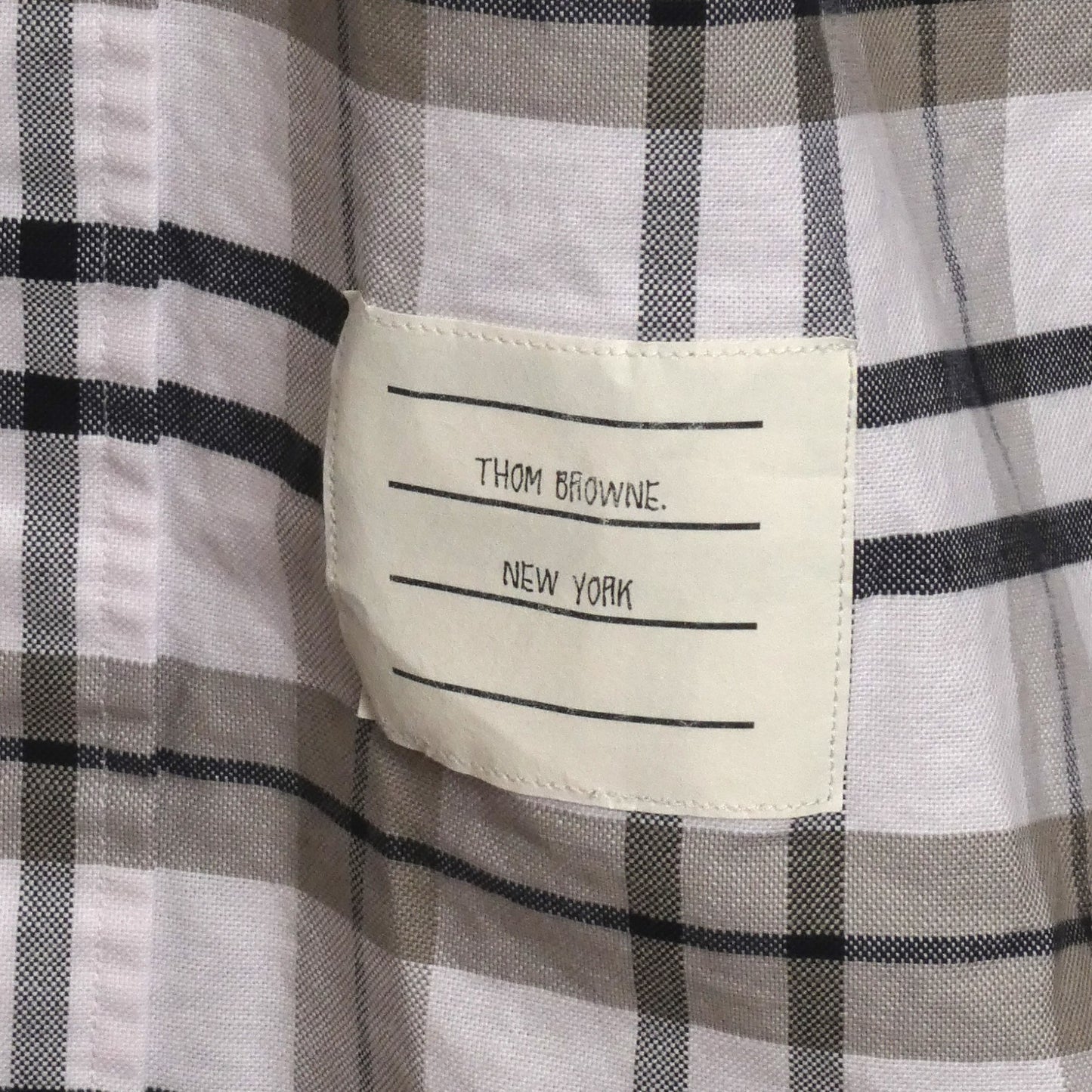 THOM BROWNE- NWT Cotton Plaid L/S Shirt, Size Large